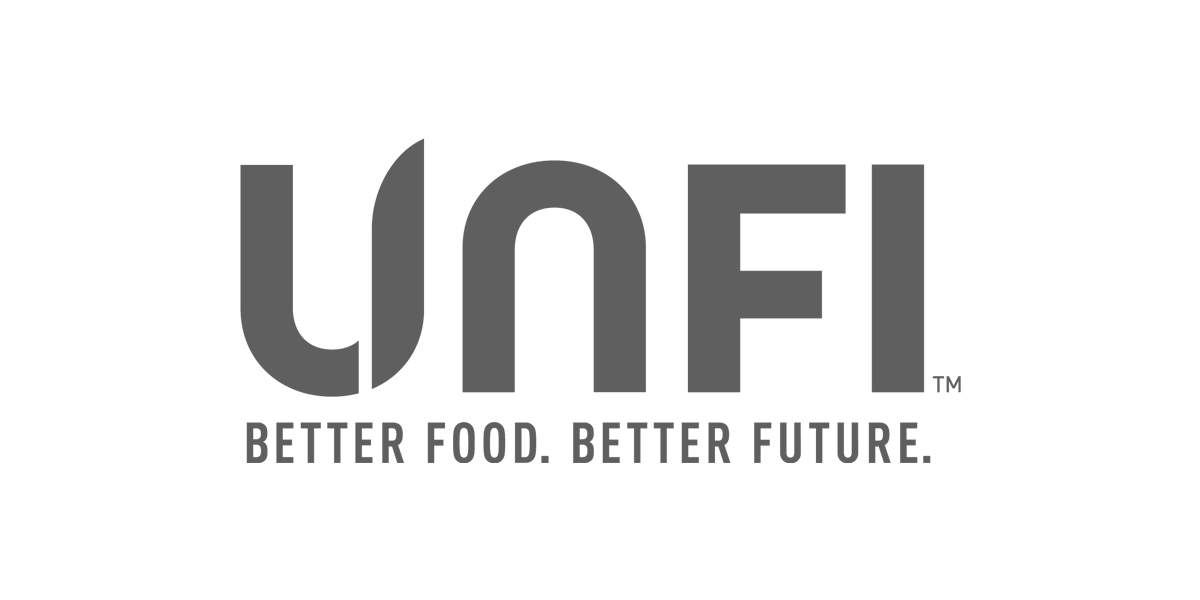 Logo of UNFI featuring the text “UNFI” in bold grey letters, designed for strong branding. Below it, the slogan “better food. better future.” is displayed on a white background.
